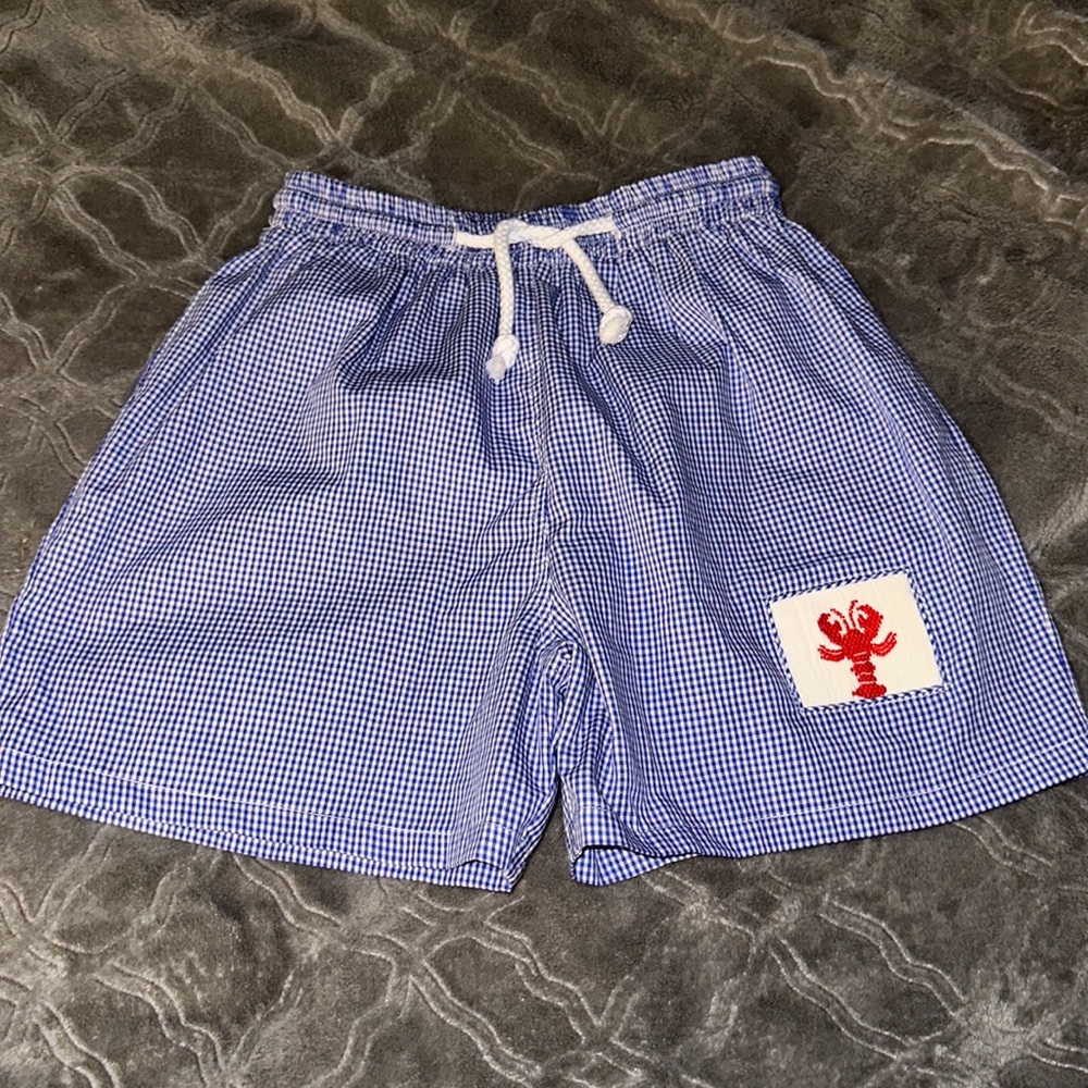 Silly Goose Smocked Lobster/Crawfish Swim Trunks size 5